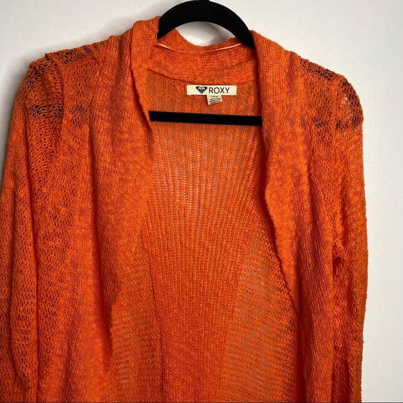Roxy Open Knit Orange Cardigan NWT - Picture 8 of 13